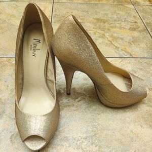 Sparkly Peep-Toe Pumps